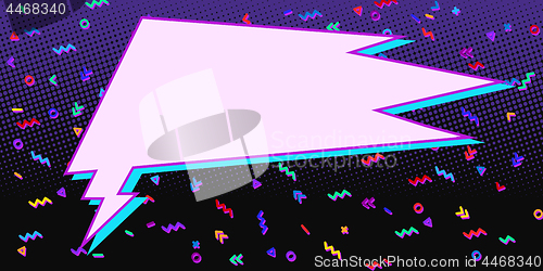 Image of 80s background. Comic bubble balloon