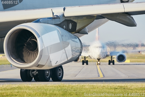 Image of Hot air from engine of the airplane