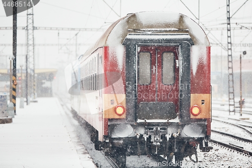 Image of Railway during heavy snowfall