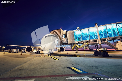 Image of Busy airport after sunset