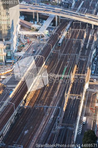 Image of view to railway in tokyo city, japan