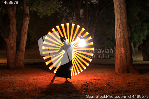 Image of Colorful Long Exposure Image of a Woman