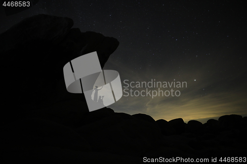 Image of Girl Light Painted Under the Milky Way