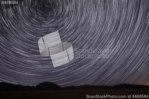 Image of Star Trails in Victorville, California at Night