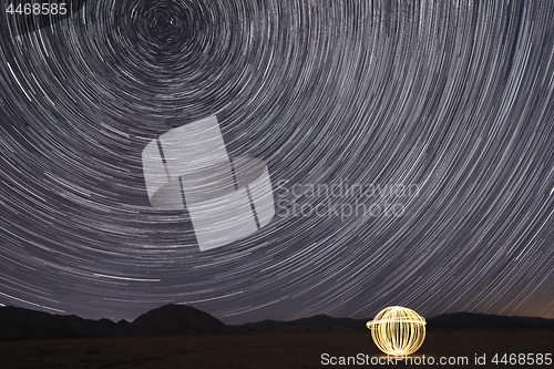 Image of Star Trails in Victorville, California at Night