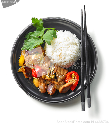 Image of plate of asian food