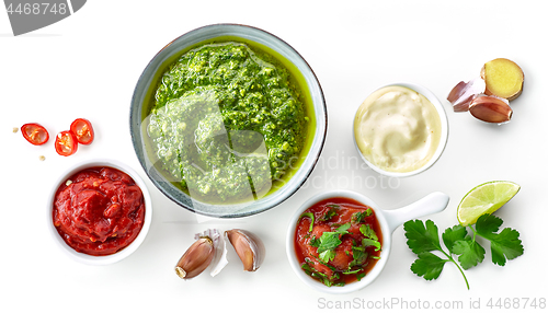 Image of bowls of various sauces