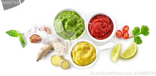 Image of bowls of various sauces