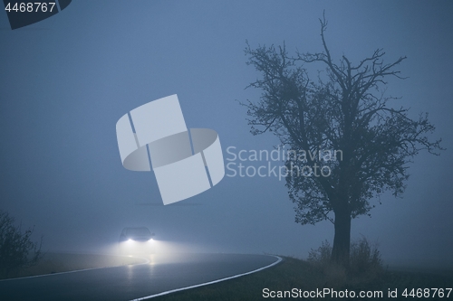 Image of Car in thick fog