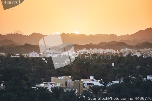 Image of Oman landscape at sunset