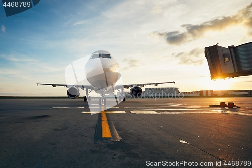 Image of Airport at the amazing sunset