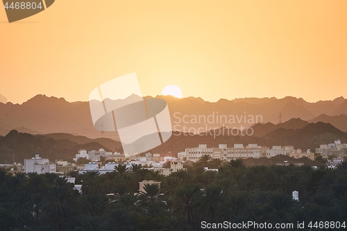 Image of Oman landscape at sunset