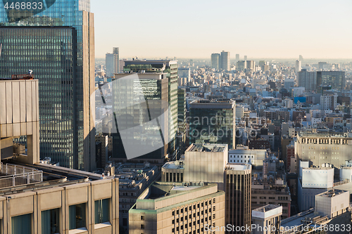 Image of skyscrapers or office buildings in tokyo city