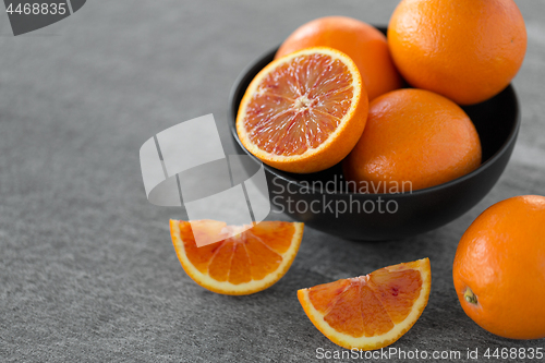 Image of close up of fresh juicy blood oranges