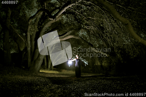 Image of Colorful Long Exposure Image of a Woman