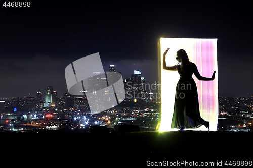 Image of Colorful Long Exposure Image of a Woman