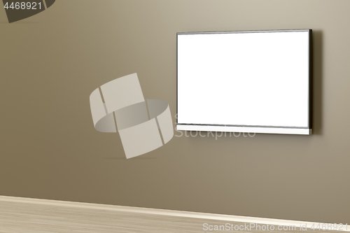 Image of Tv with empty screen in the room