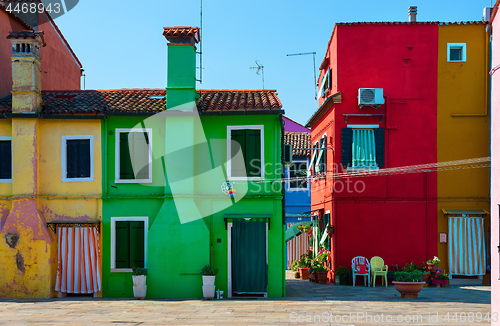 Image of Facades of houses on Burano