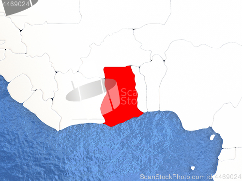 Image of Ghana on globe