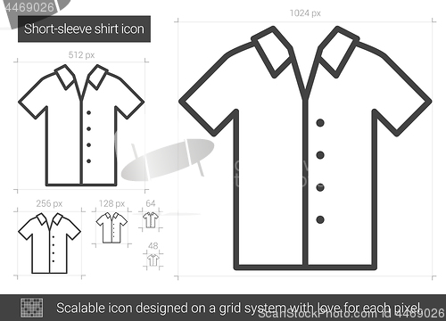 Image of Short-sleeve shirt line icon.