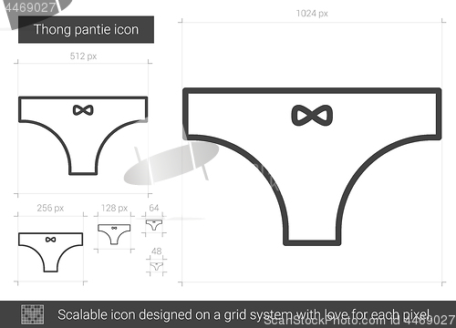 Image of Thong pantie line icon.