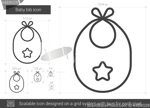 Image of Baby bib line icon.