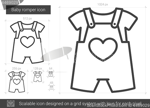 Image of Baby romper line icon.