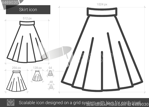 Image of Skirt line icon.