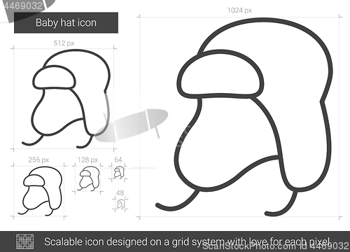 Image of Baby hat line icon.