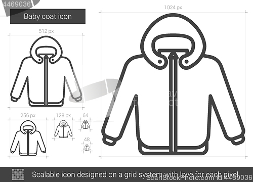 Image of Baby coat line icon.