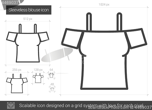 Image of Sleeveless blouse line icon.