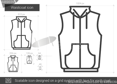 Image of Waistcoat line icon.