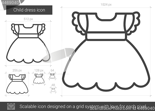 Image of Child dress line icon.