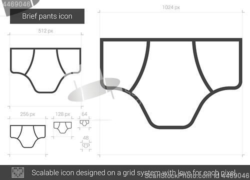 Image of Brief pants line icon.