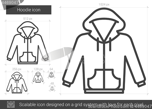 Image of Hoodie line icon.