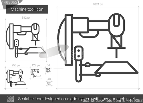 Image of Machine tool line icon.