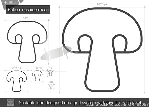 Image of Button mushroom line icon.
