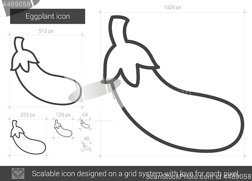 Image of Eggplant line icon.