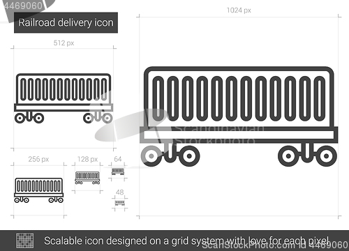 Image of Railroad delivery line icon.