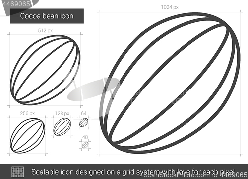 Image of Cocoa bean line icon.