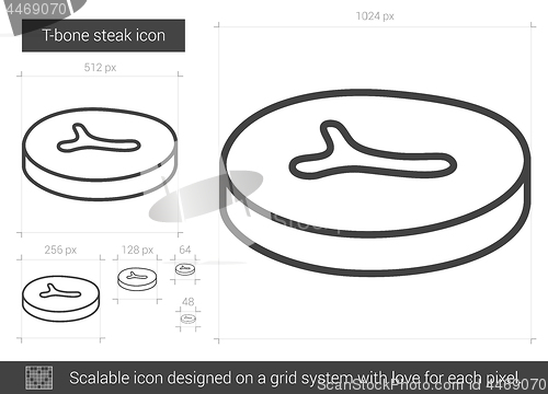 Image of T-bone steak line icon.