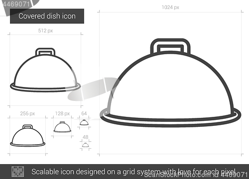 Image of Covered dish line icon.