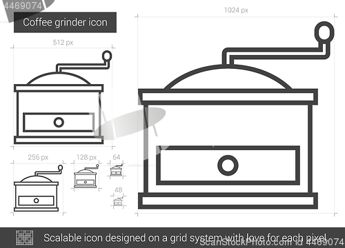 Image of Coffee grinder line icon.