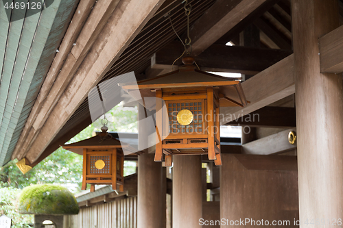 Image of Traditional old lantern in Japanese temple