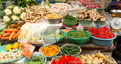 Image of Street market with variety vegetable