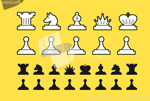 Image of Chess set vector illustration on white background