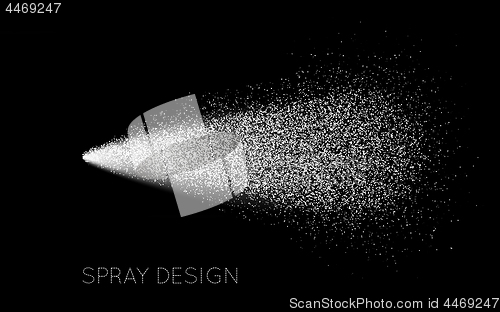 Image of Spray with particles on a black. Vector illustration