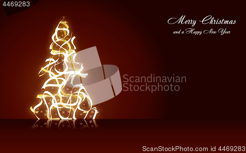 Image of Christmas greetings card with fir tree