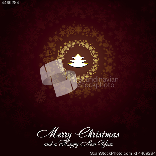 Image of Christmas card with golden snowflakes, very beautiful greetings card