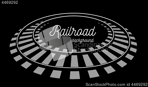 Image of Railroad tracks vector llustration on black background